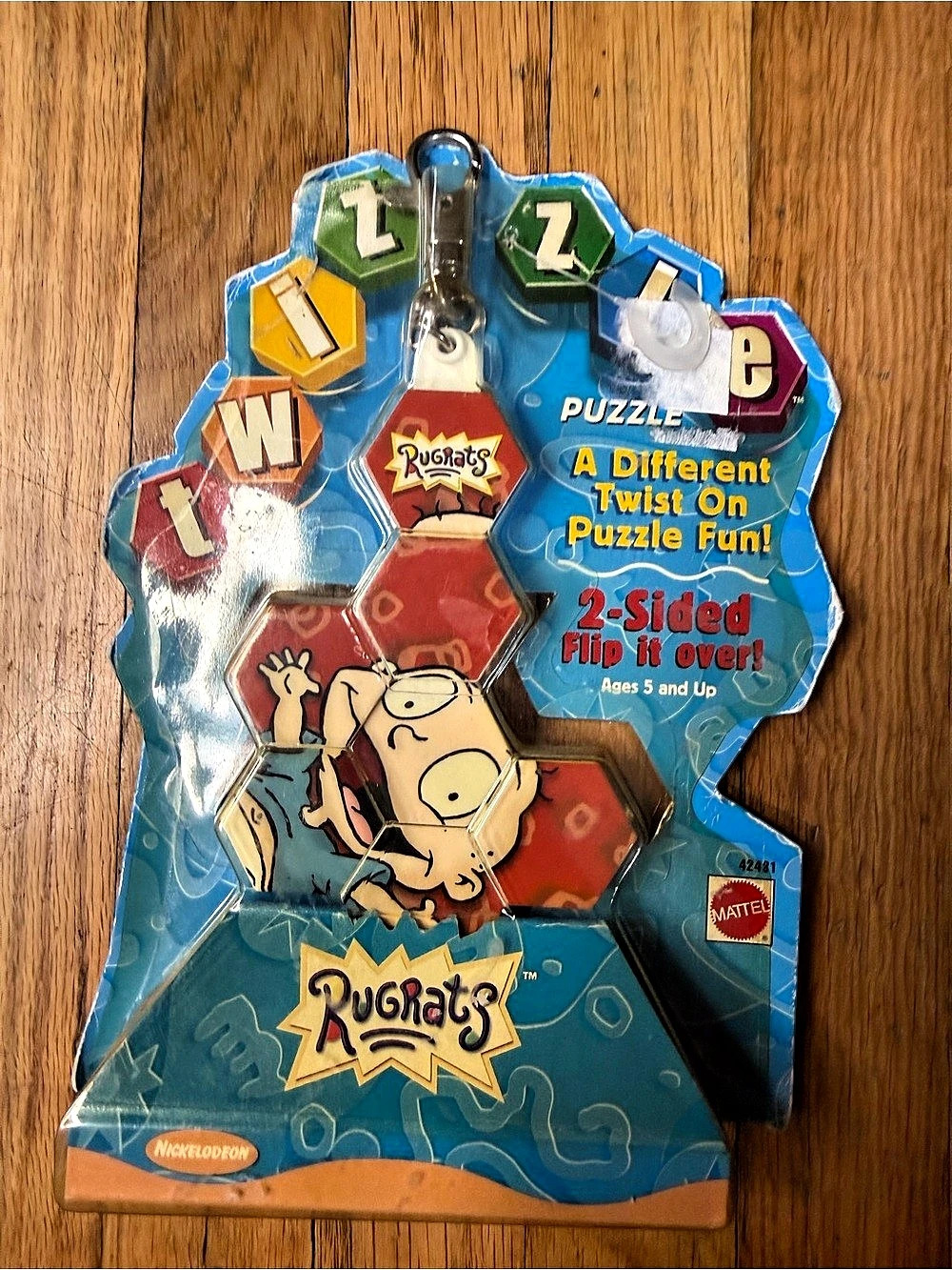 vintage Mattel Rugrats Twizzle Puzzle 2-Sided Blue & Yellow